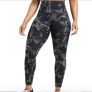 Gymshark Black and Grey Marbled Leggings